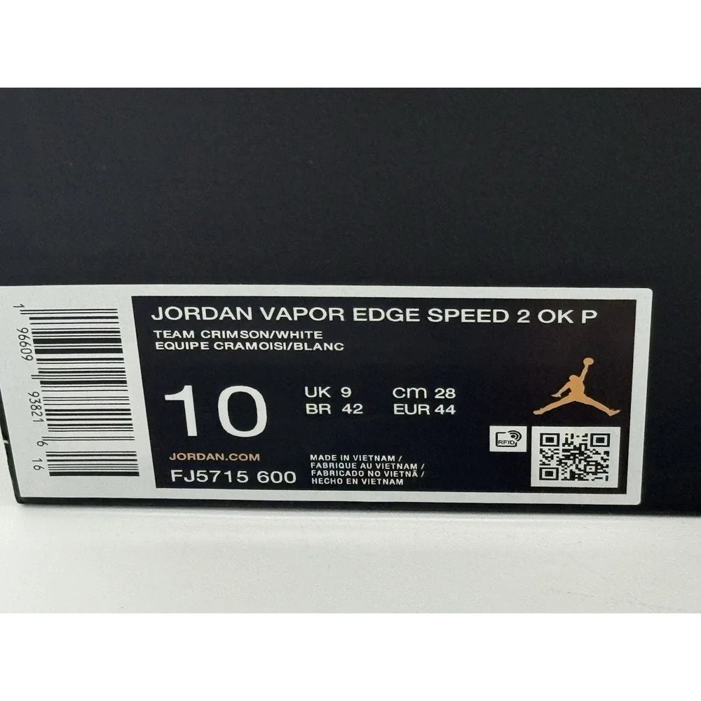 Size 10- Jordan Vapor Edge Speed 360 2 Oklahoma Sooners PE FJ5715-600 No Box Lid